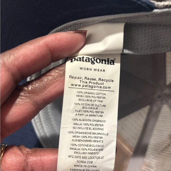 Patagonia Gray and Blue Buffalo Cap Baseball Cap Hat Unisex OS - Picture 7 of 7